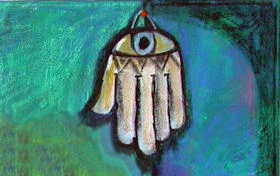 Acryl Sehende Hand